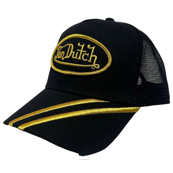 Von Dutch Other - Von Dutch Trucker Hat Racing Inspired Black & Gold